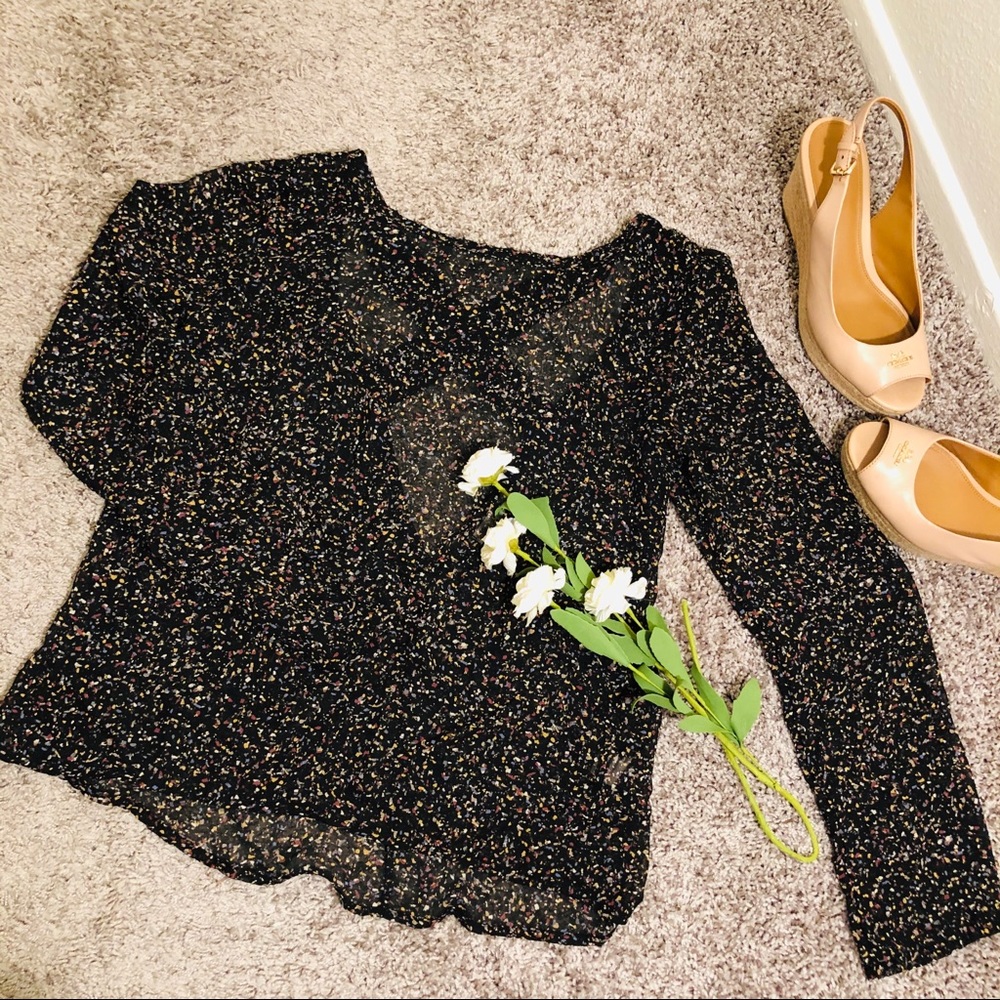 Long See-Through Long Sleeve Blouse